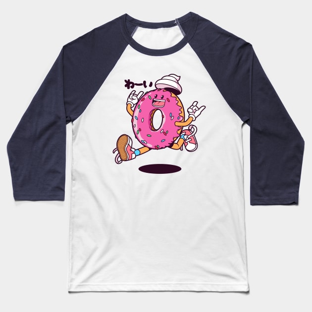 Donut Jump Baseball T-Shirt by mankeeboi